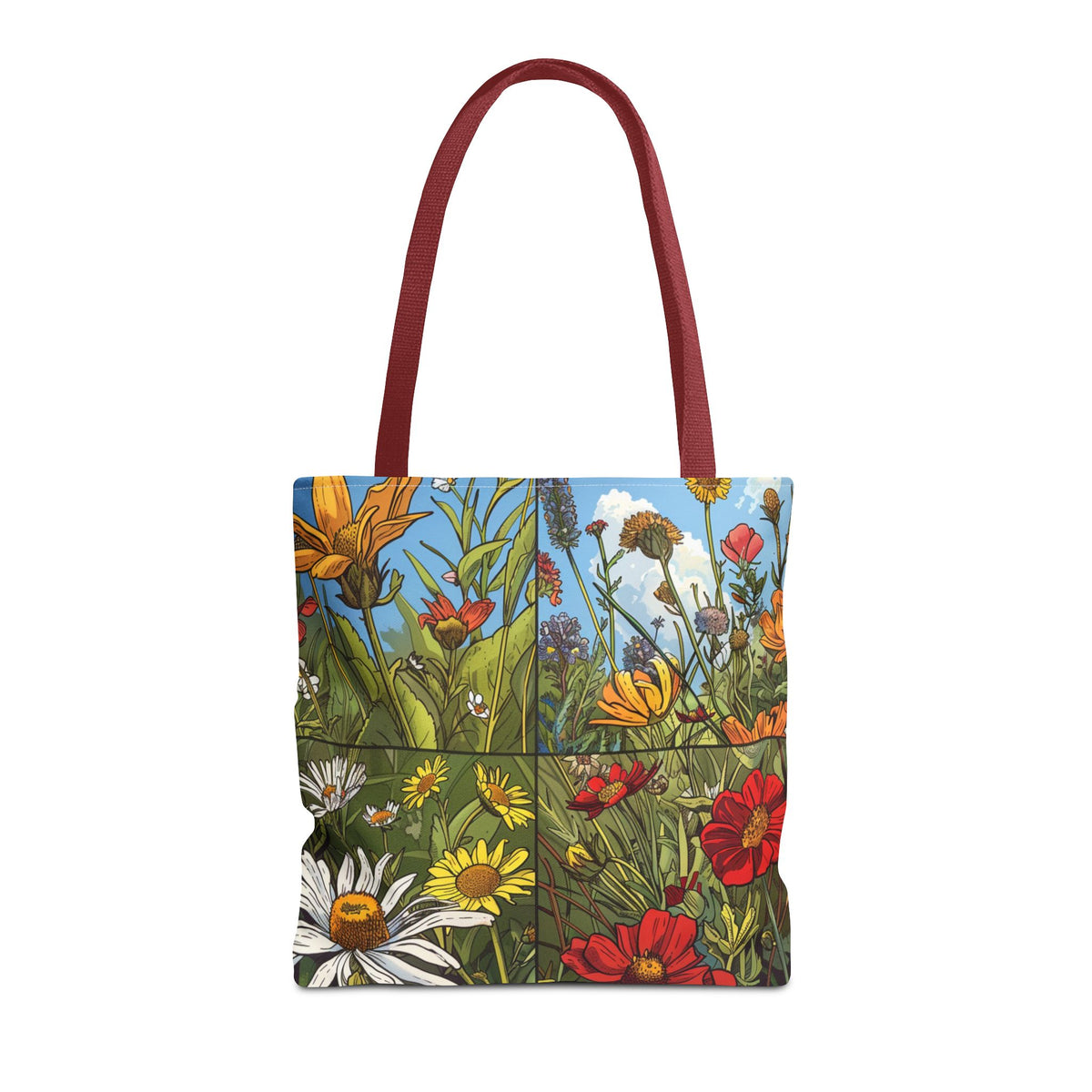Wildflower Tote Bag - Comic Book Style
