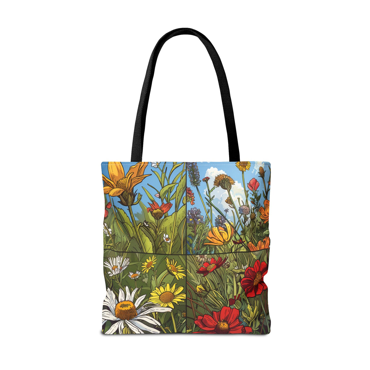 Wildflower Tote Bag - Comic Book Style