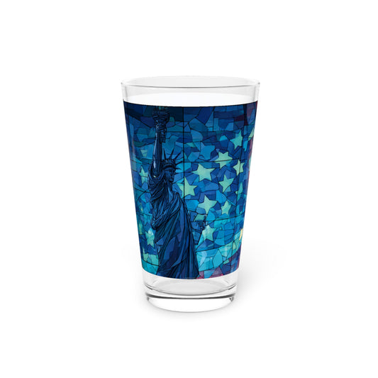 Statue of Liberty Mosaic Pint Glass | American Stars Flag Pattern