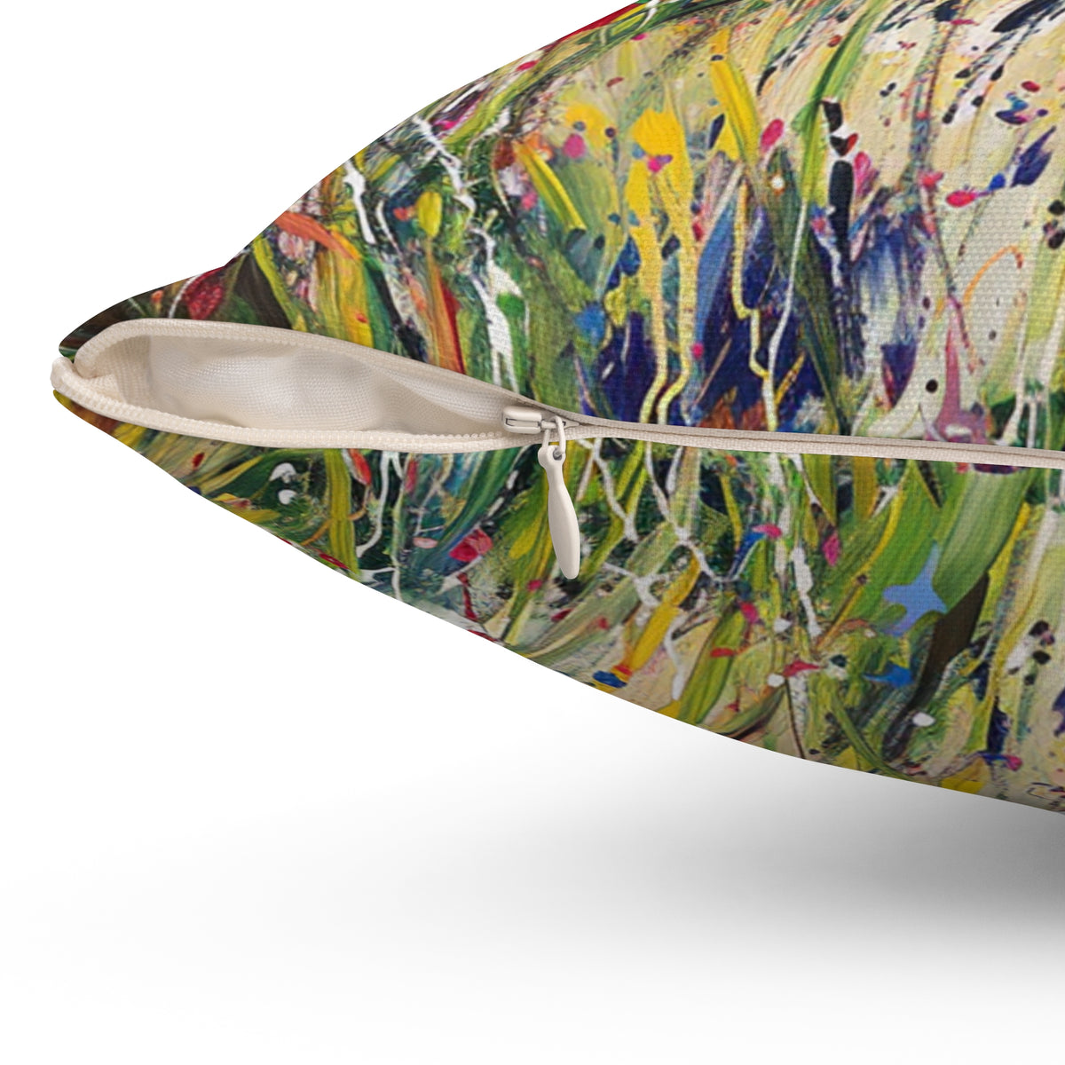 Expressionistic Flowers Spun Polyester Square Pillow Part Three