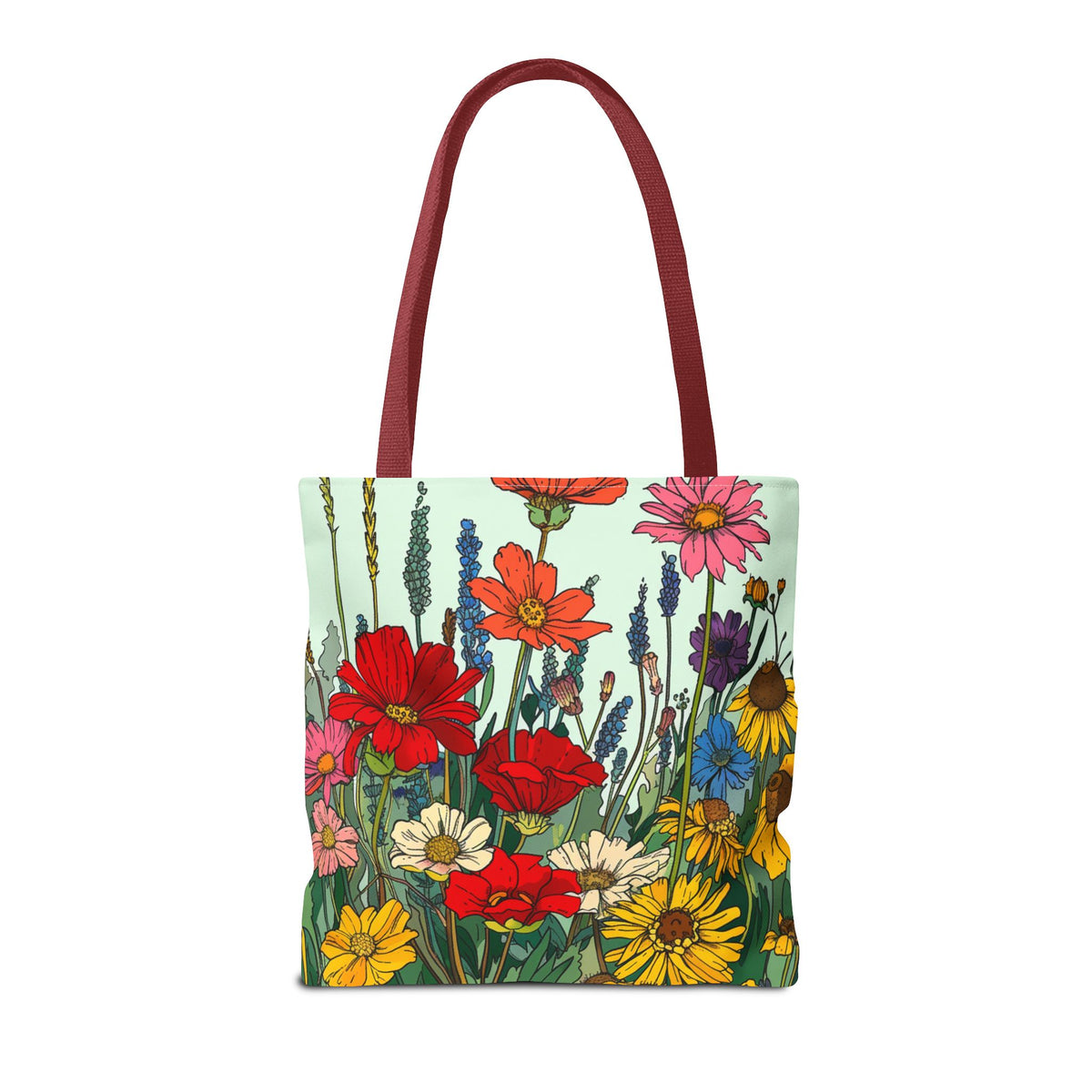 Wildflower Tote Bag - Comic Book Style