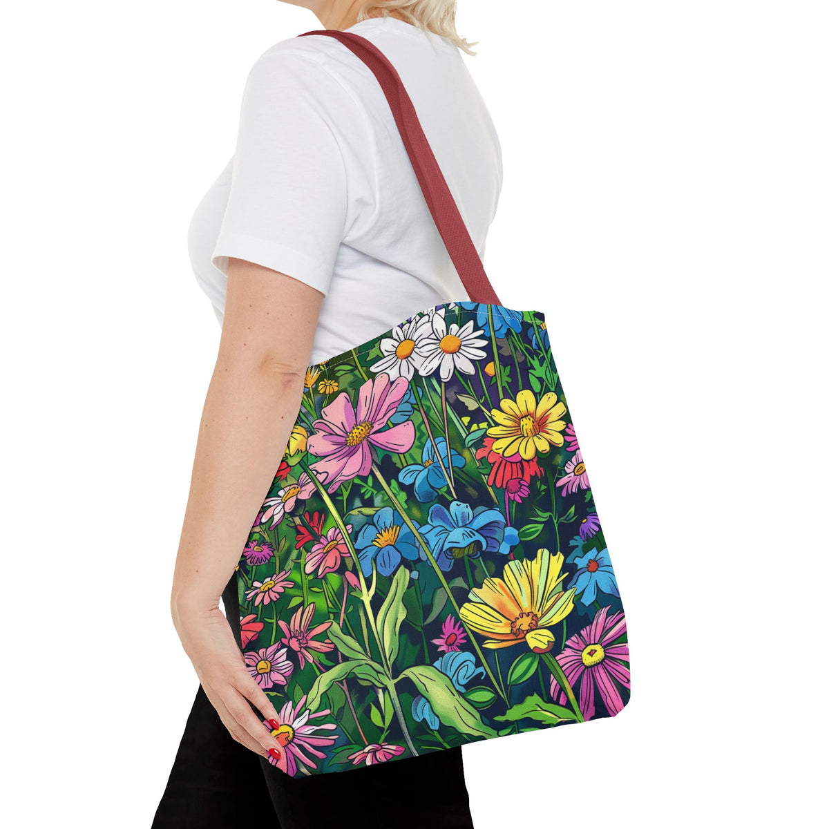 Wildflower Tote Bag - Comic Book Style