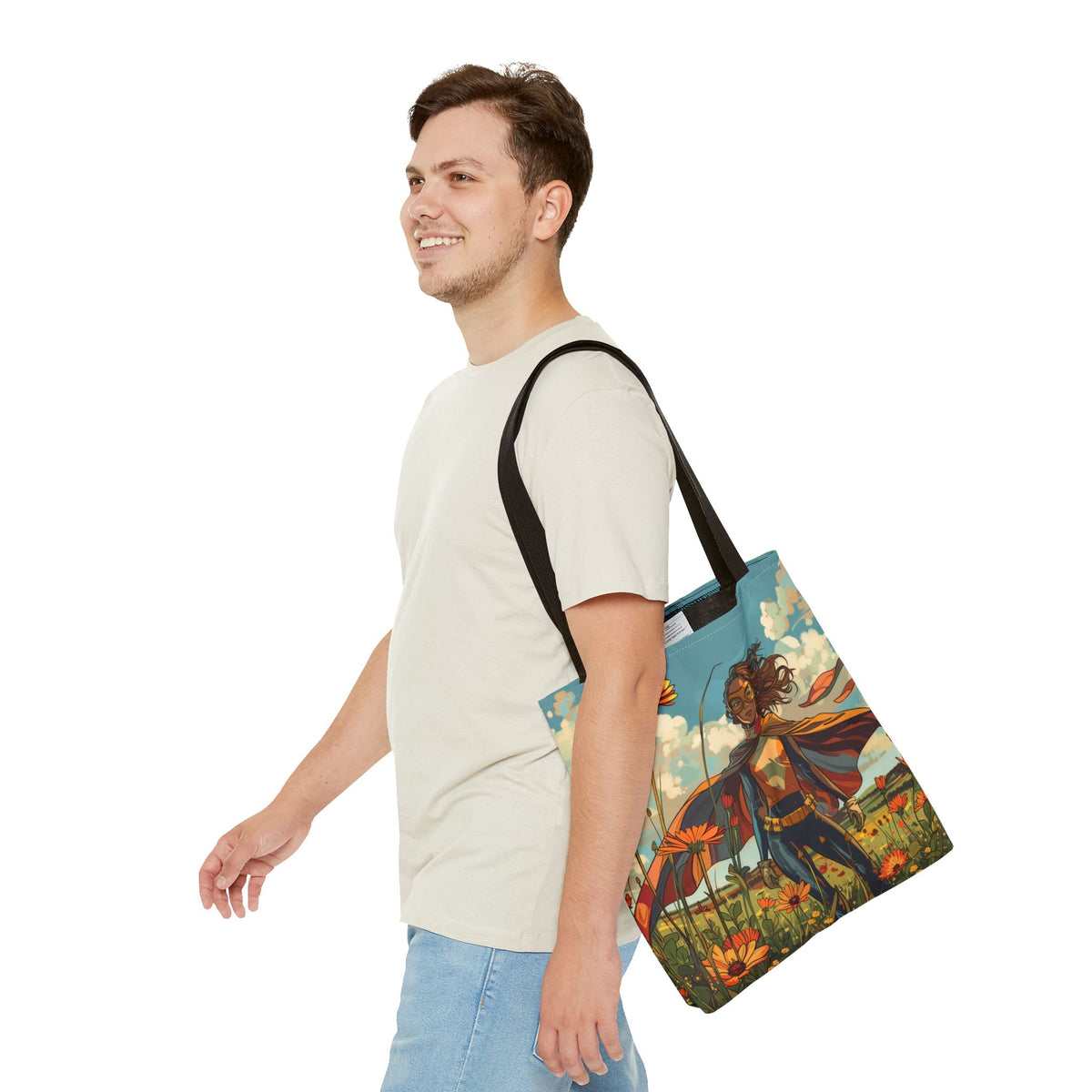 Female Superhero Comic Book Style Tote Bag