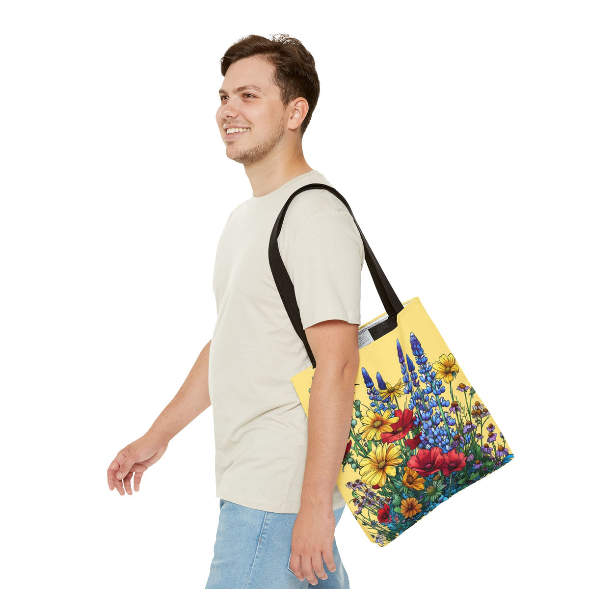 Floral Meadow Tote Bag – Bright Wildflower Garden Print