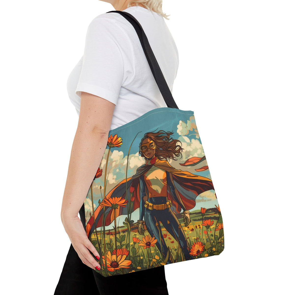 Female Superhero Comic Book Style Tote Bag