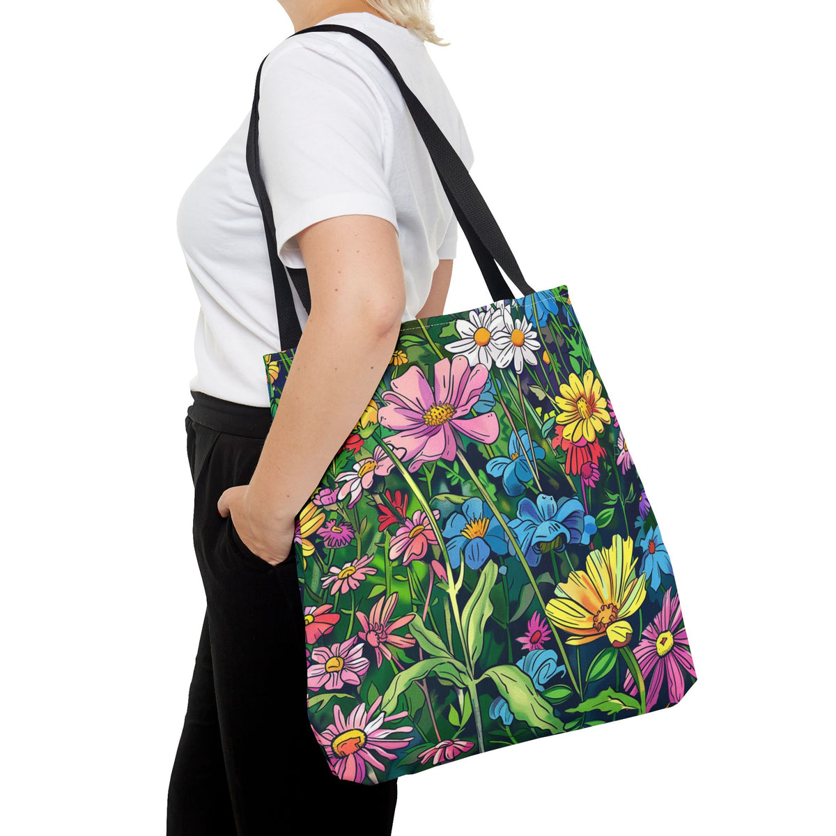 Wildflower Tote Bag - Comic Book Style