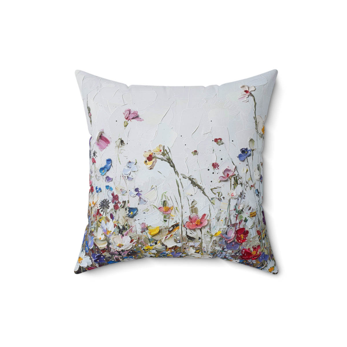 Expressionistic Flowers Spun Polyester Square Pillow Part Four