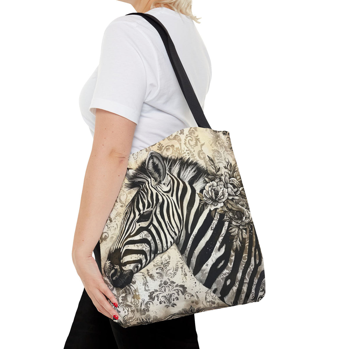 Victorian Style Zebra Tote Bag (AOP)