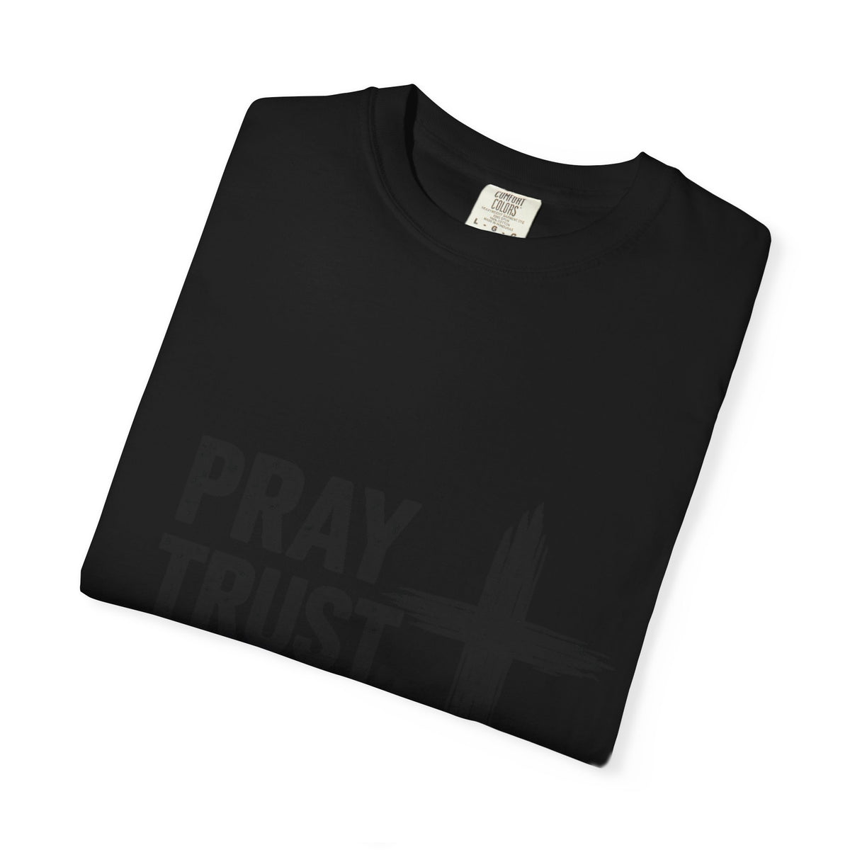 Prayer Trust Wait Repeat T-Shirt — Christian Faith Cross Graphic Tee