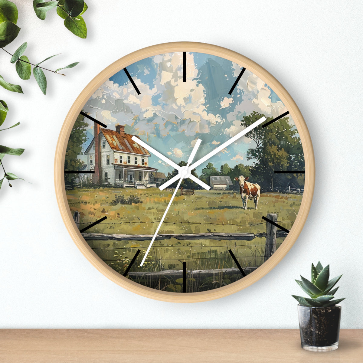 Farmhouse Scene Wall Clock