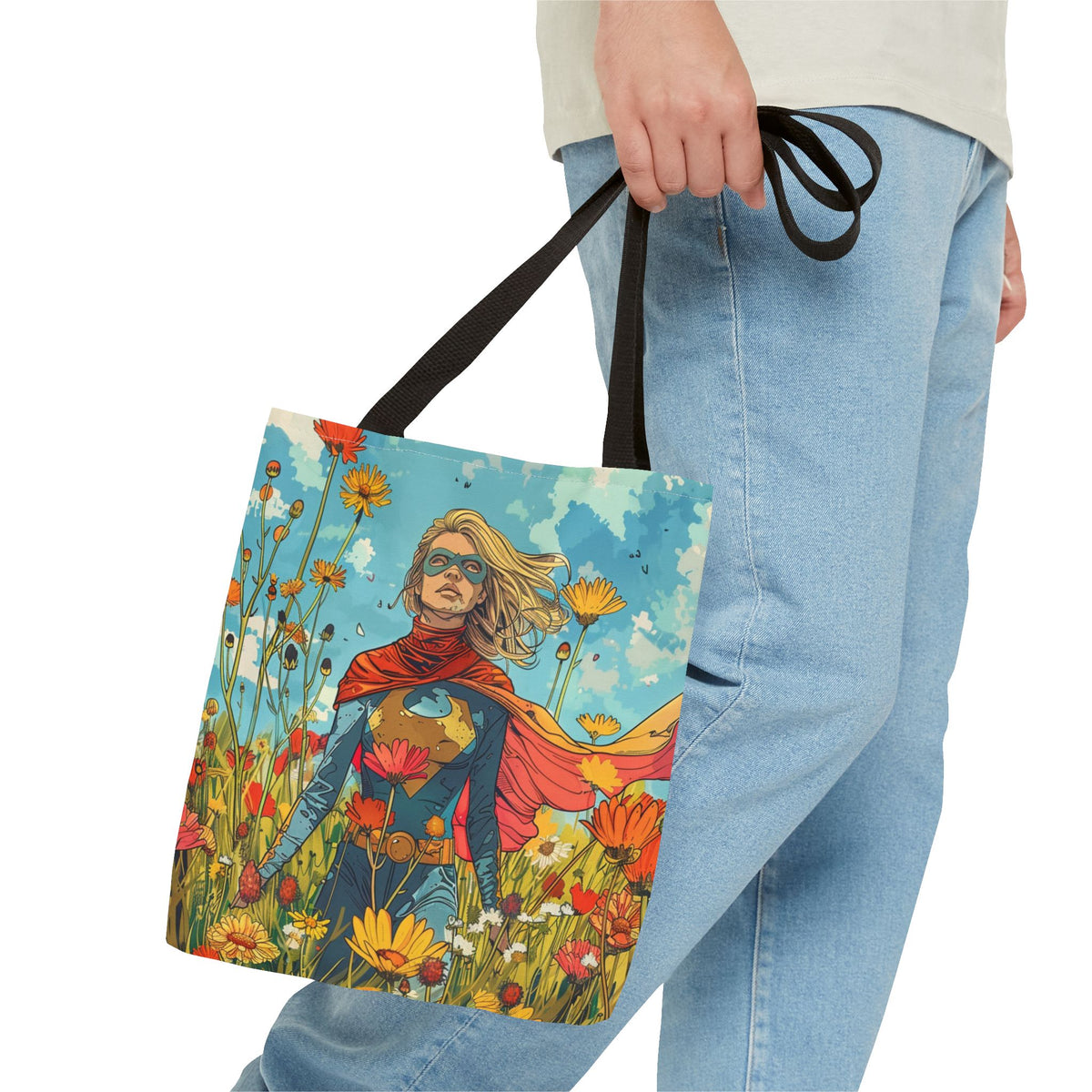 Female Superhero Comic Book Style Tote Bag
