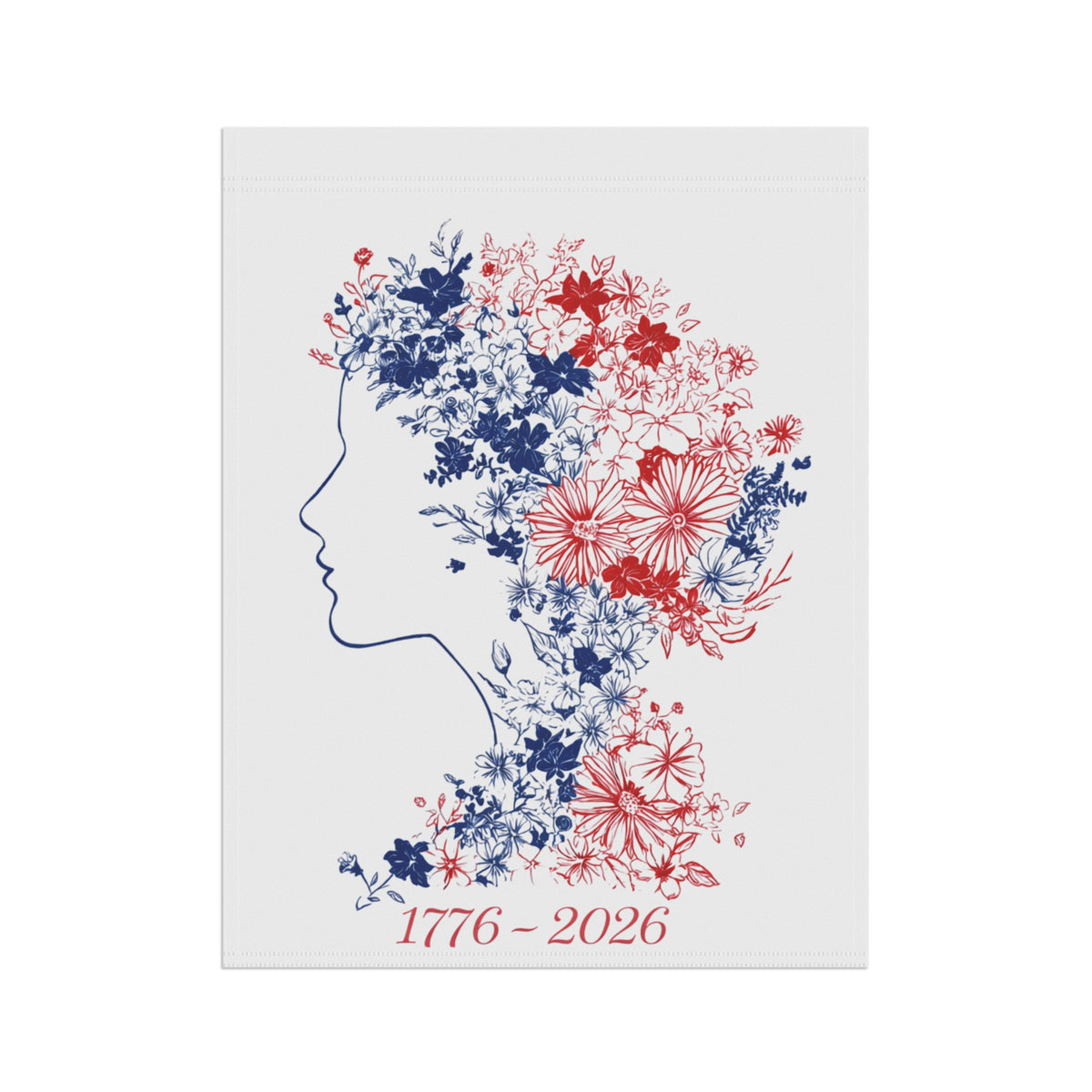 Floral Profile 1776-2026 Garden Flag | House Banner