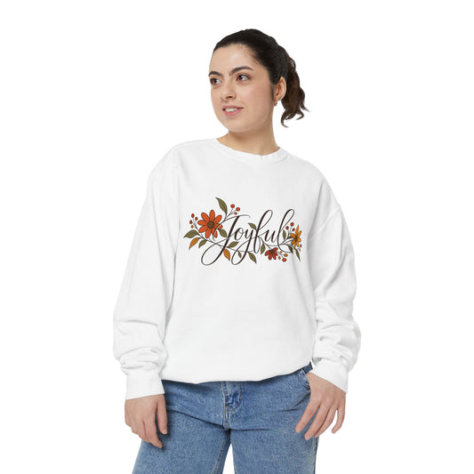 Joyful floral script Sweatshirt | Fall flowers, calligraphy