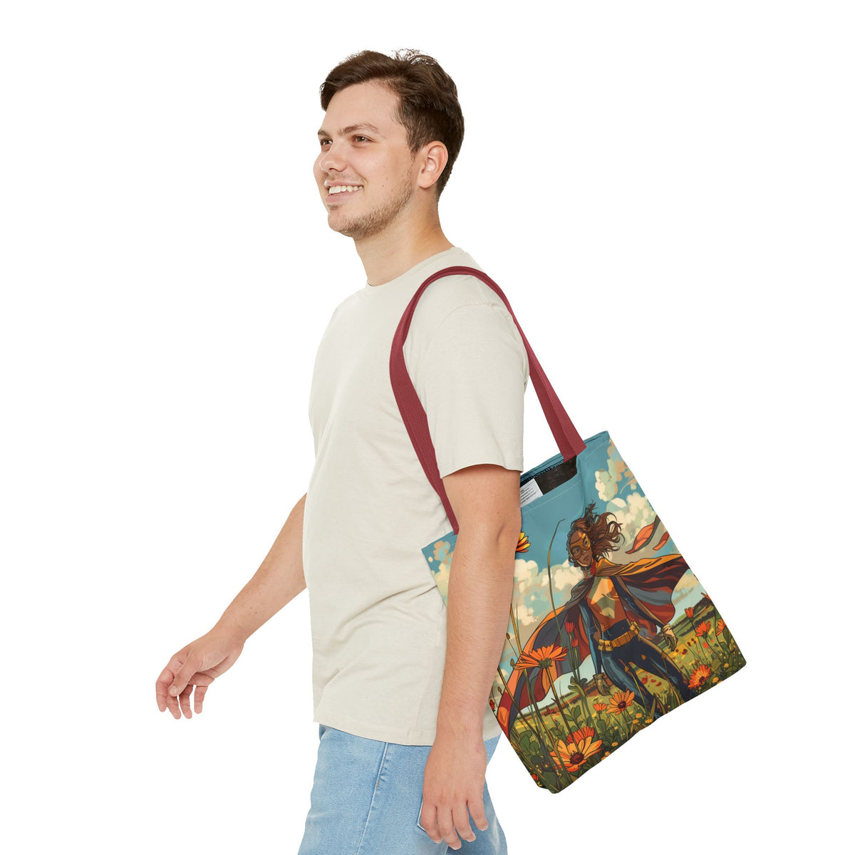 Female Superhero Comic Book Style Tote Bag