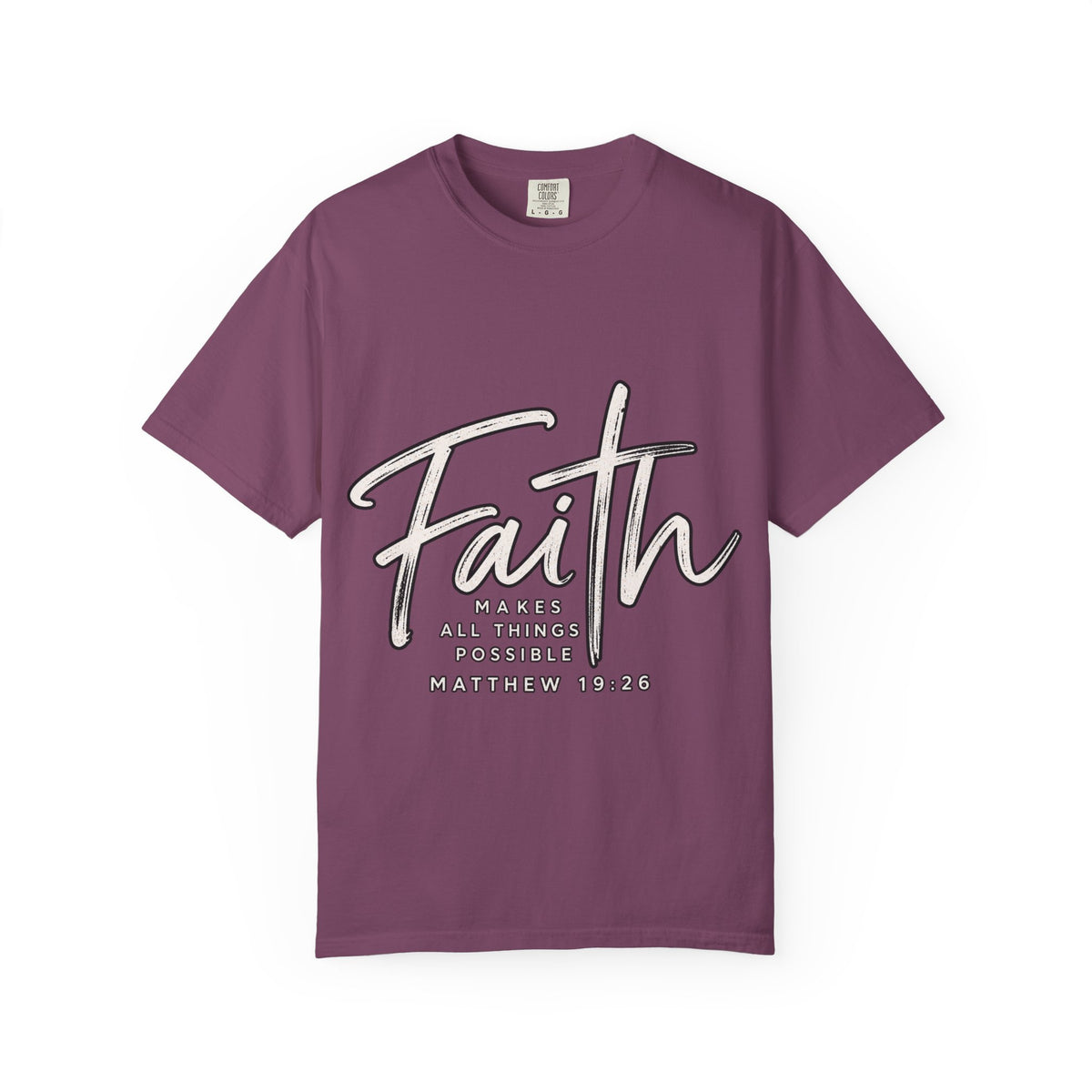 Faith Script T‑Shirt — "With God All Things Are Possible" (Matthew 19:26)