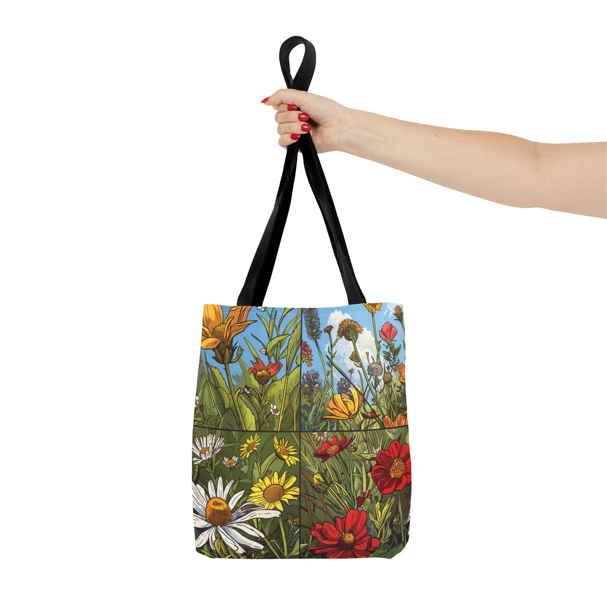 Wildflower Tote Bag - Comic Book Style
