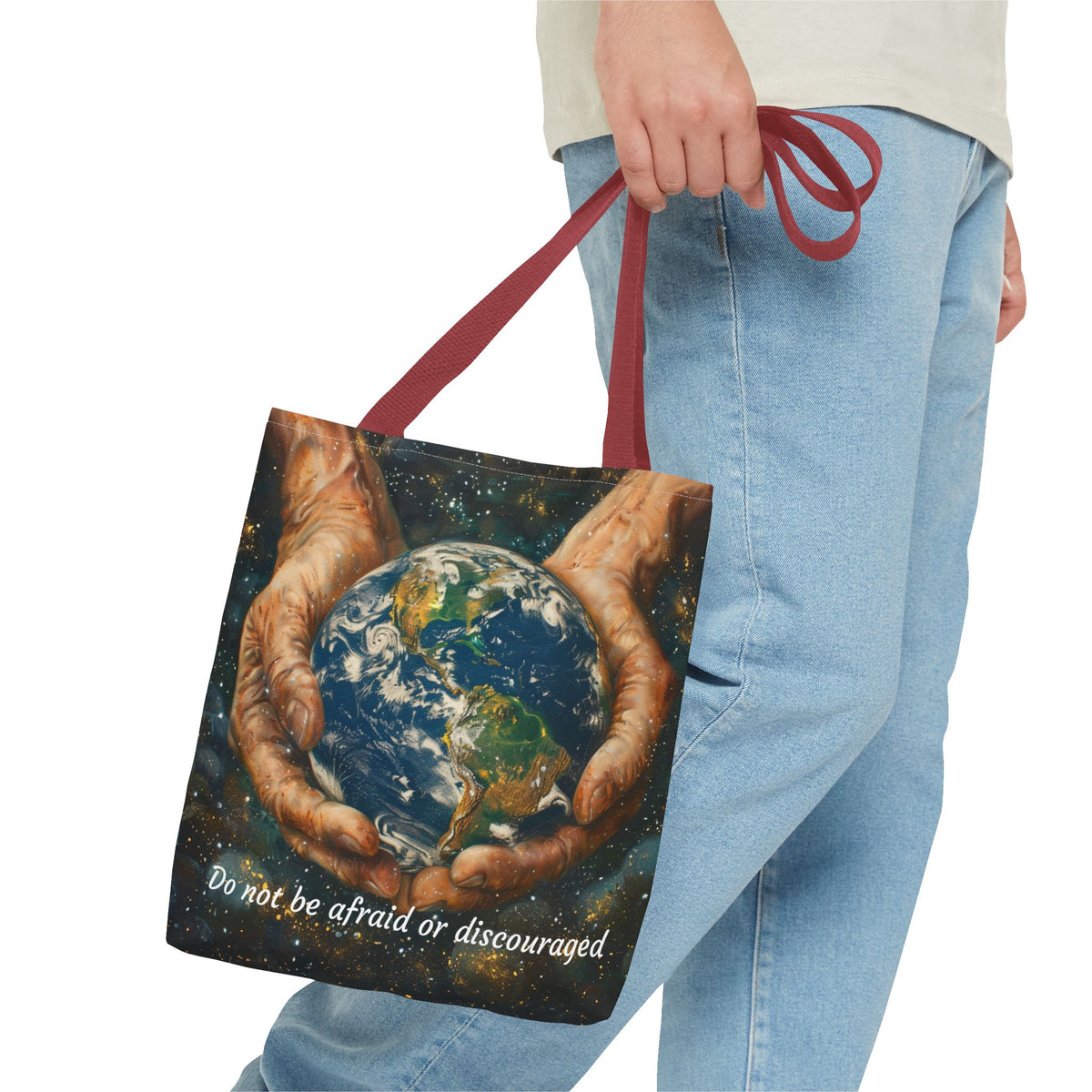 Do Not Be Afraid Or Discouraged Tote Bag