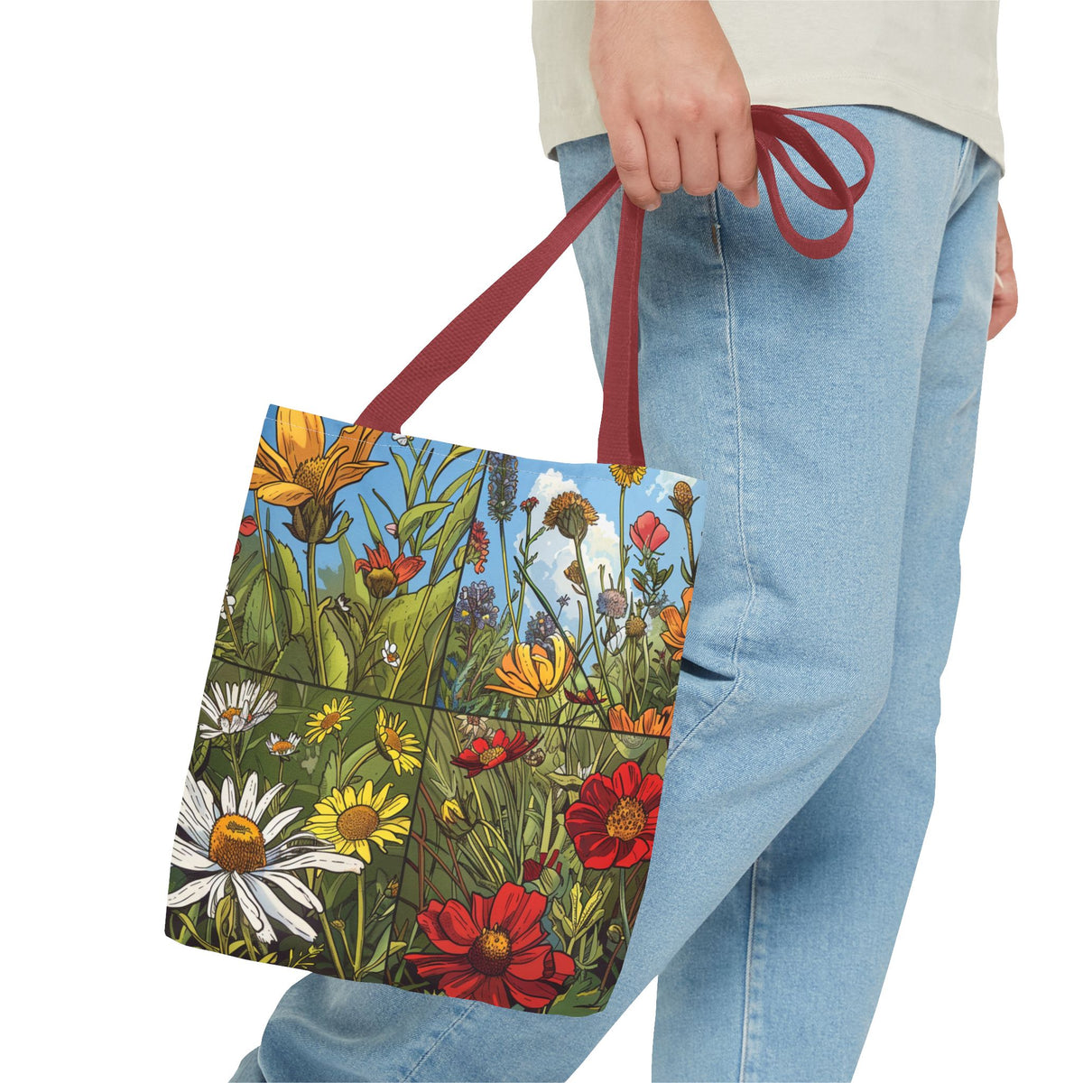 Wildflower Tote Bag - Comic Book Style