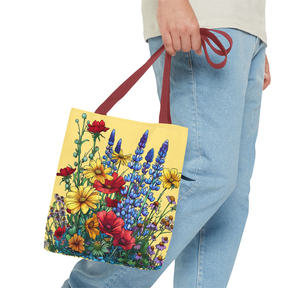 Floral Meadow Tote Bag – Bright Wildflower Garden Print