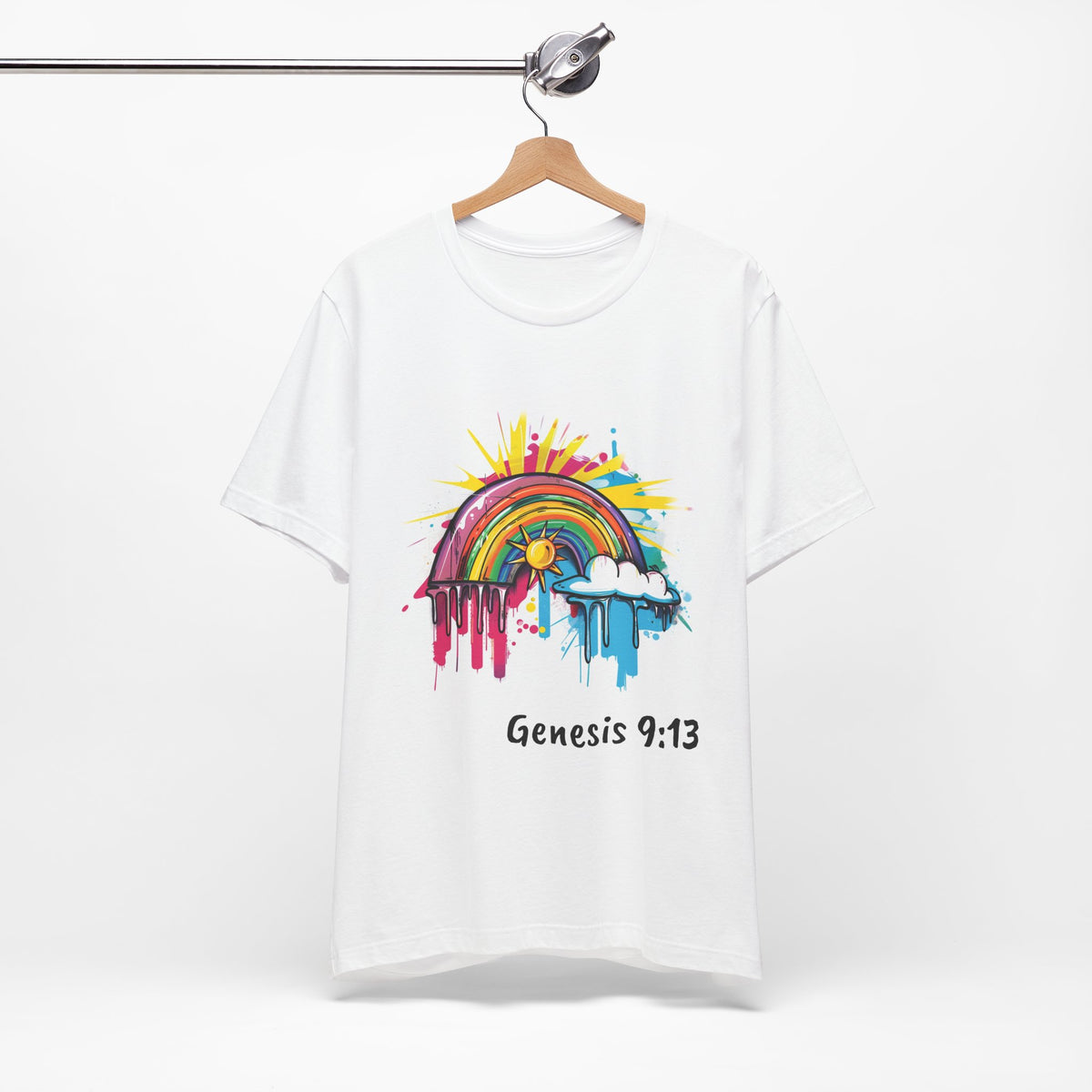 Genesis 9:13 Graffiti Rainbow Unisex Jersey Short Sleeve Tee - T-Shirt