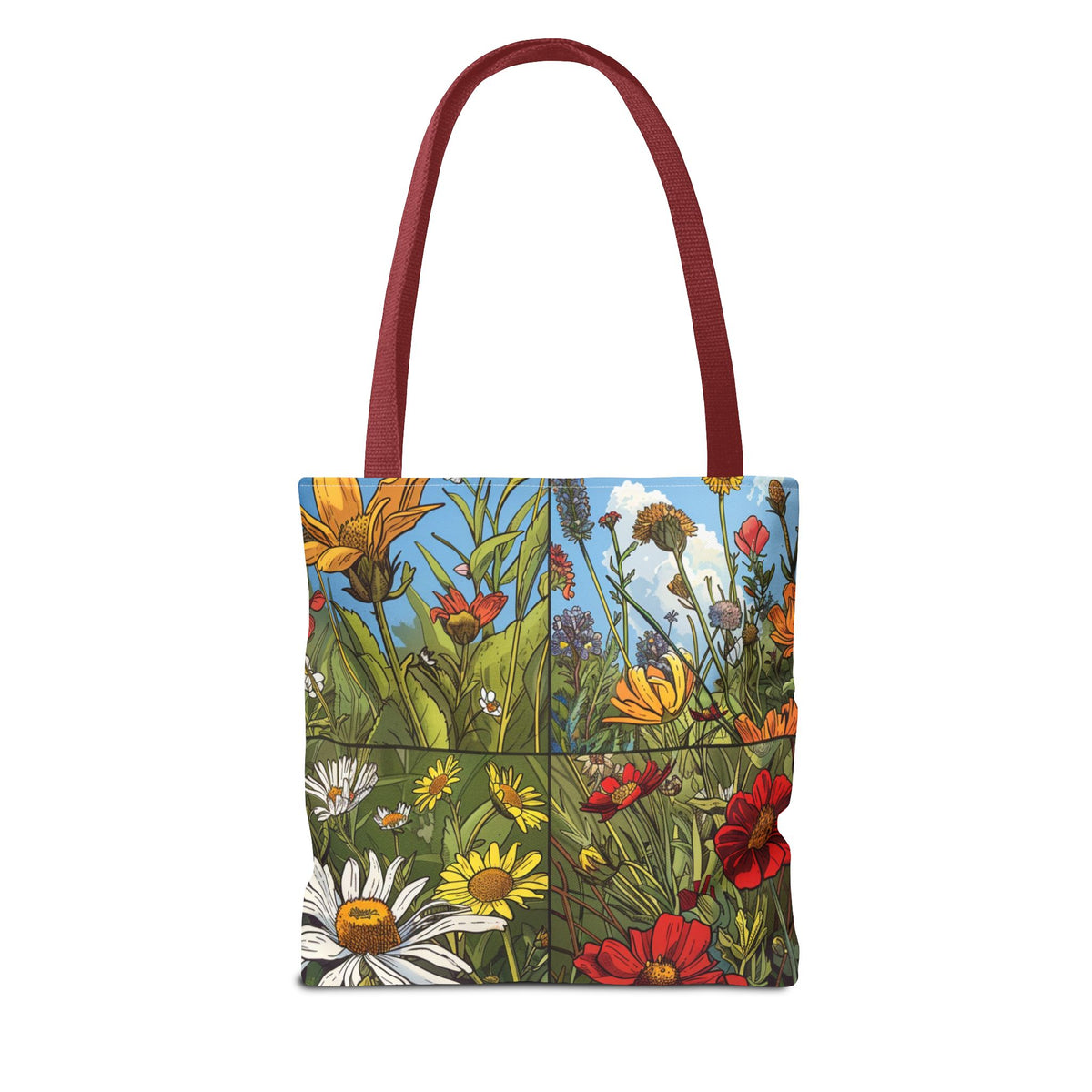 Wildflower Tote Bag - Comic Book Style