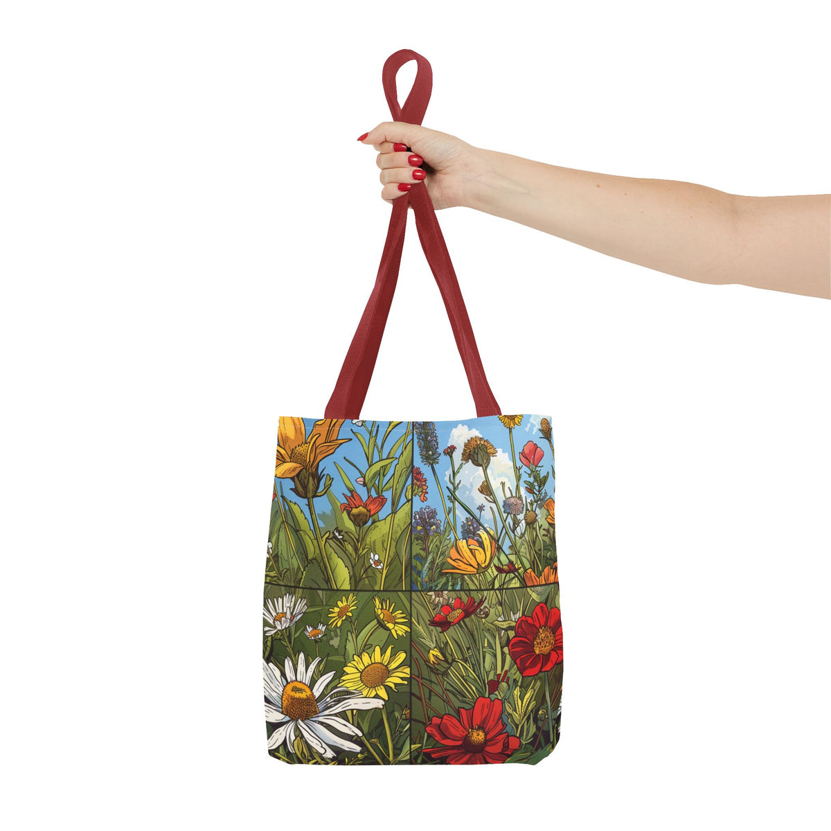 Wildflower Tote Bag - Comic Book Style