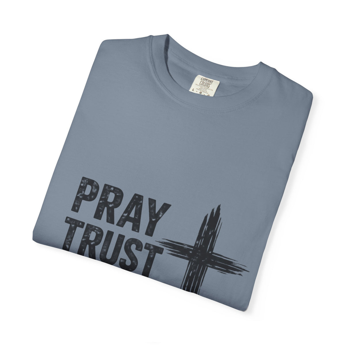 Prayer Trust Wait Repeat T-Shirt — Christian Faith Cross Graphic Tee
