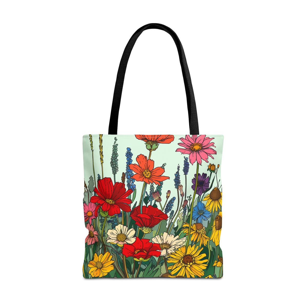 Wildflower Tote Bag - Comic Book Style