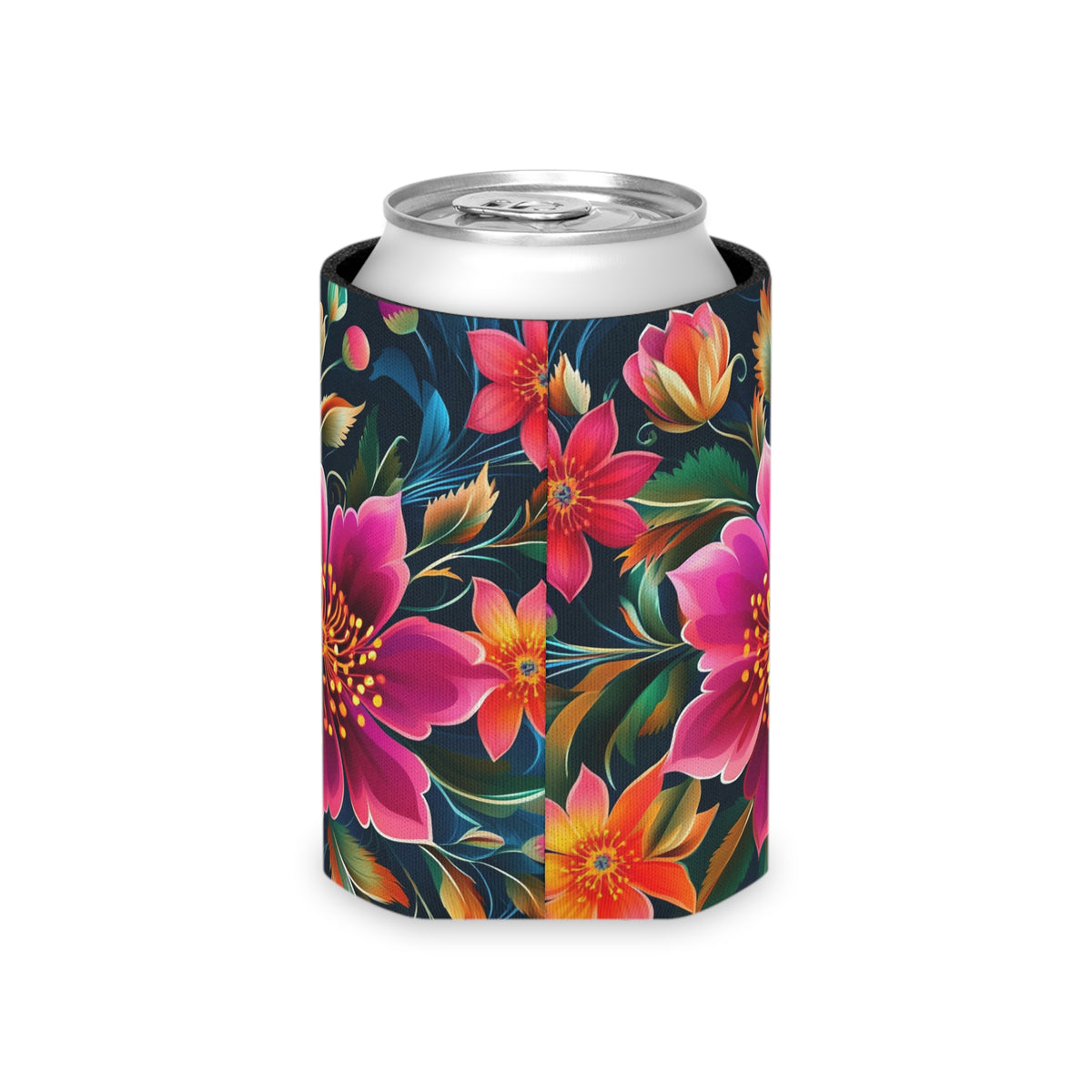 Floral Can Cooler, Drink Sleeve, Beverage Insulator, Beer Holder, Soda Can Cover, Tropical Koozie