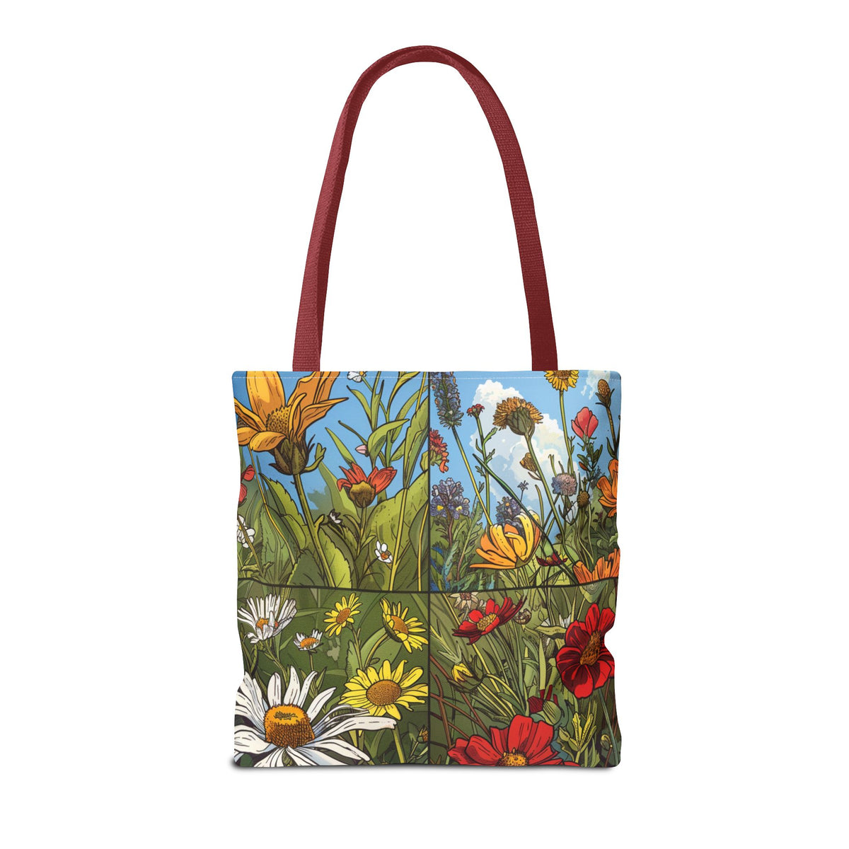Wildflower Tote Bag - Comic Book Style