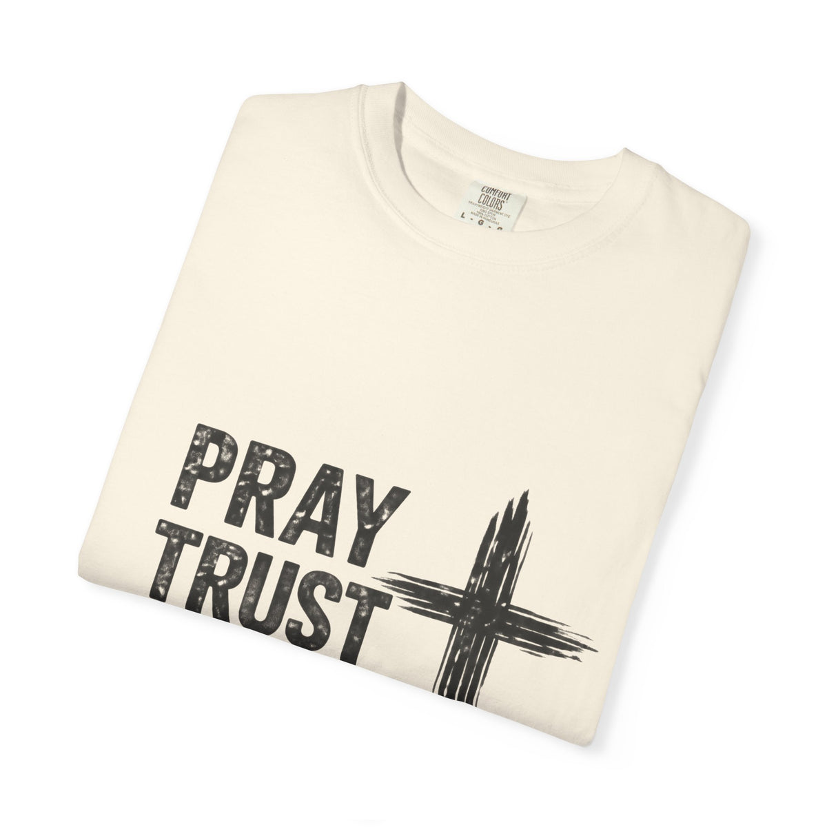 Prayer Trust Wait Repeat T-Shirt — Christian Faith Cross Graphic Tee