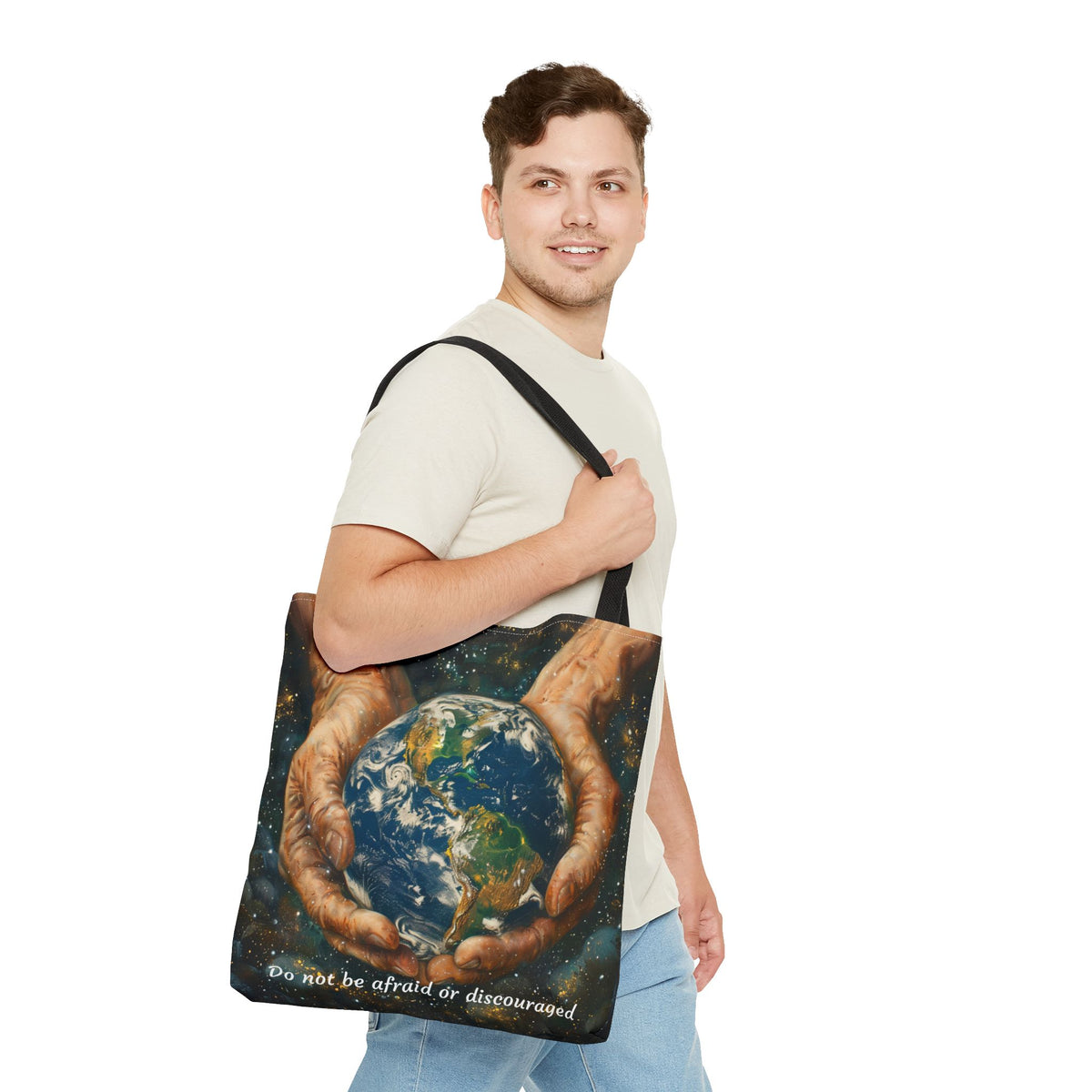 Do Not Be Afraid Or Discouraged Tote Bag
