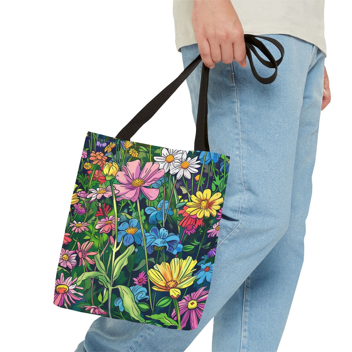 Wildflower Tote Bag - Comic Book Style