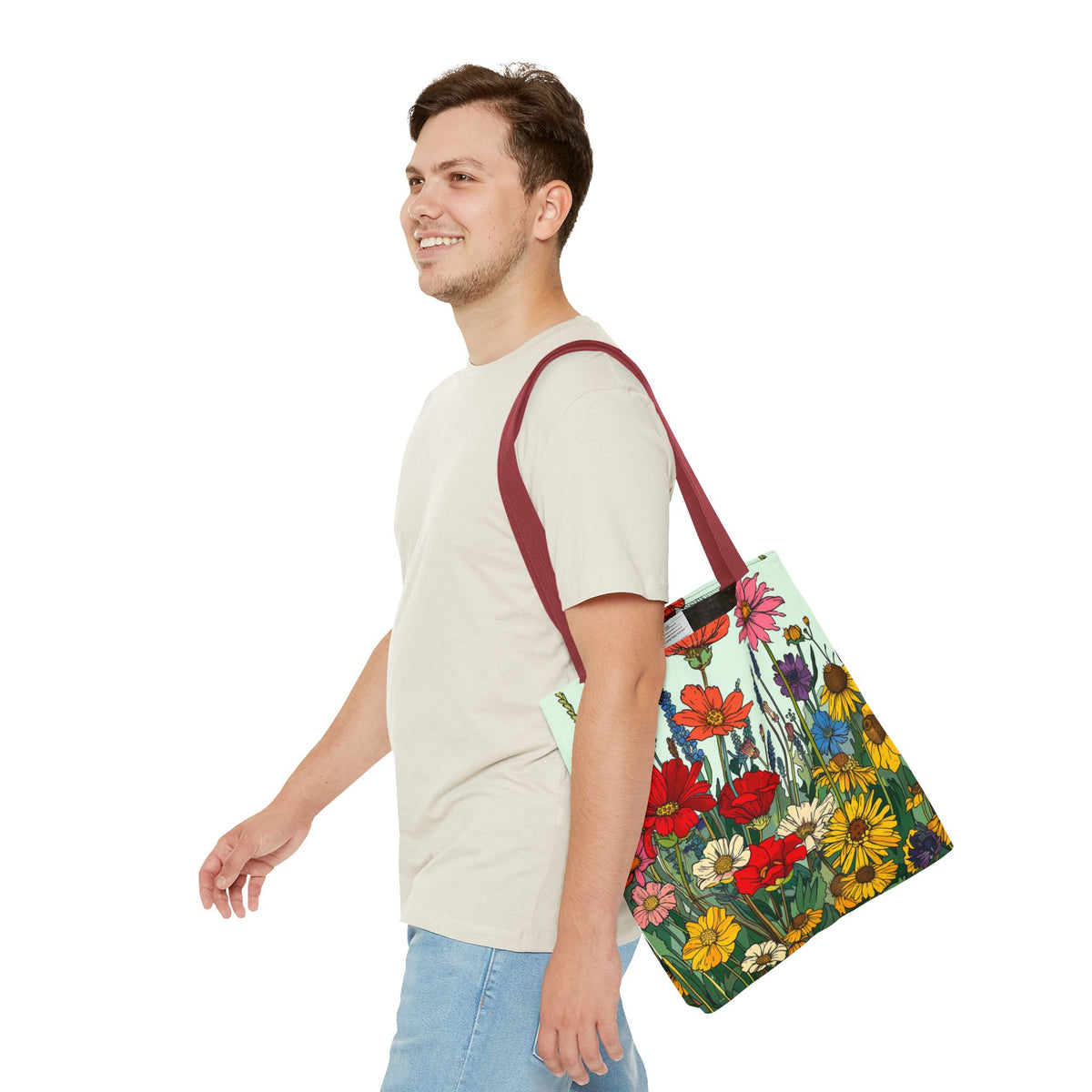 Wildflower Tote Bag - Comic Book Style
