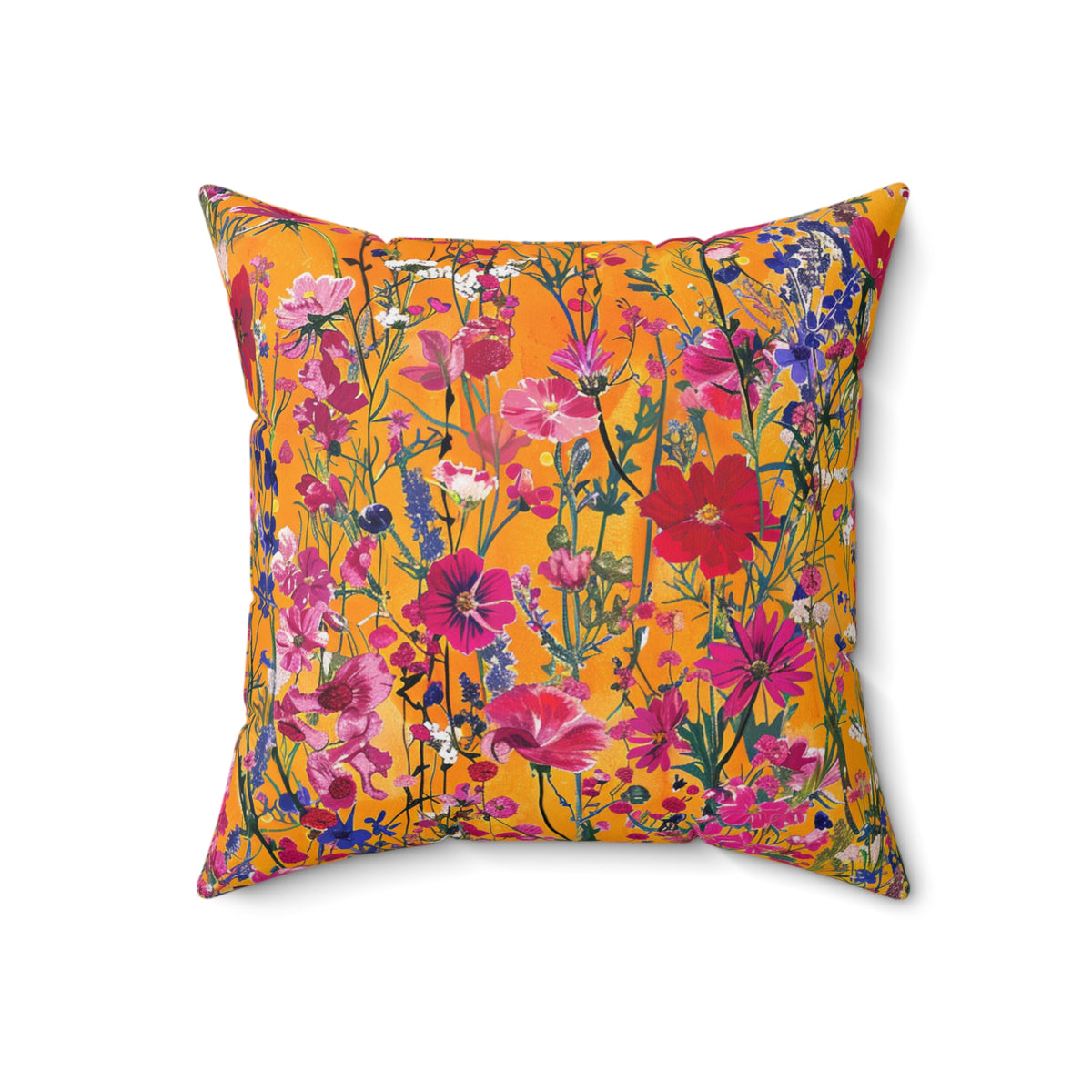 Wildflower Sunset Spun Polyester Square Pillow