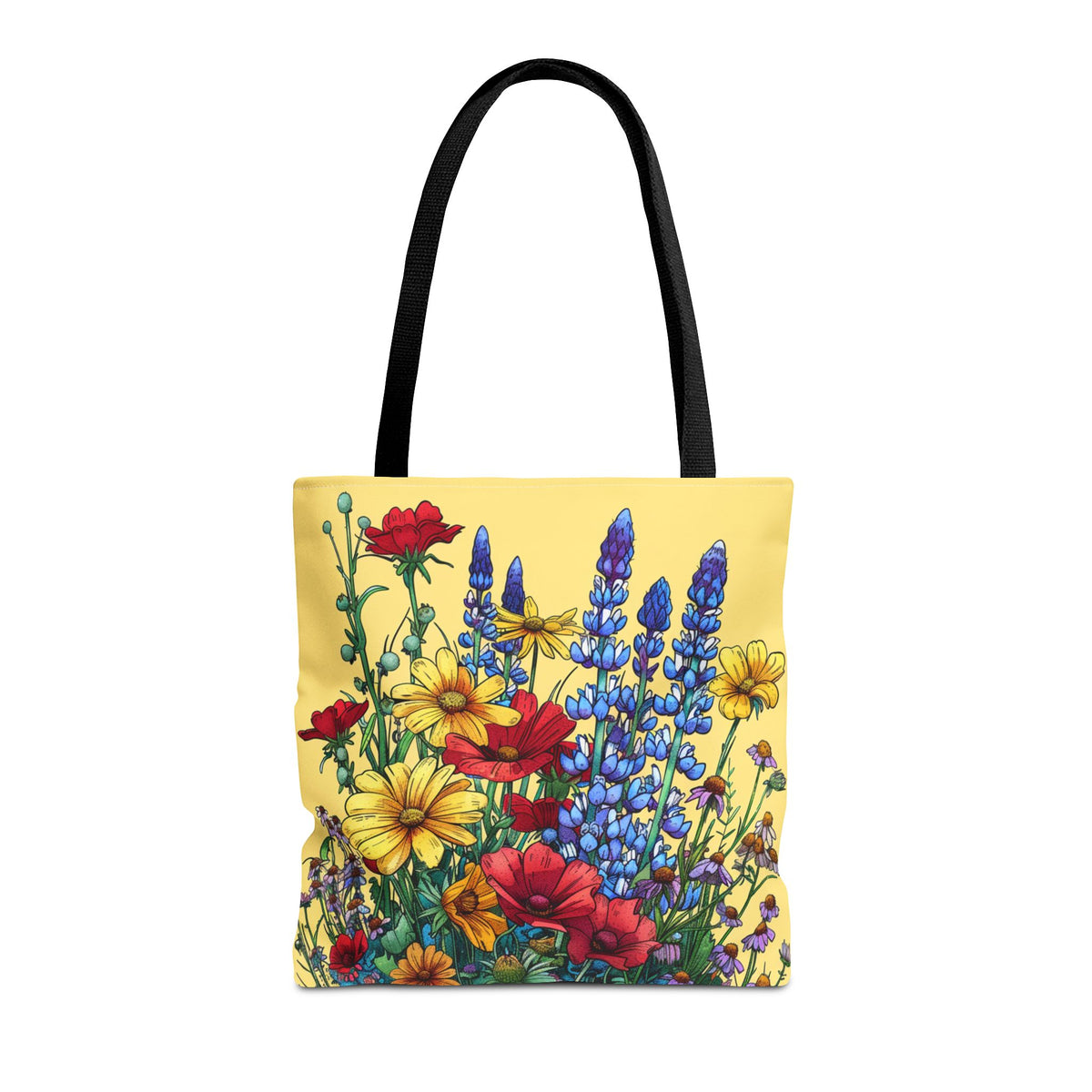 Floral Meadow Tote Bag – Bright Wildflower Garden Print