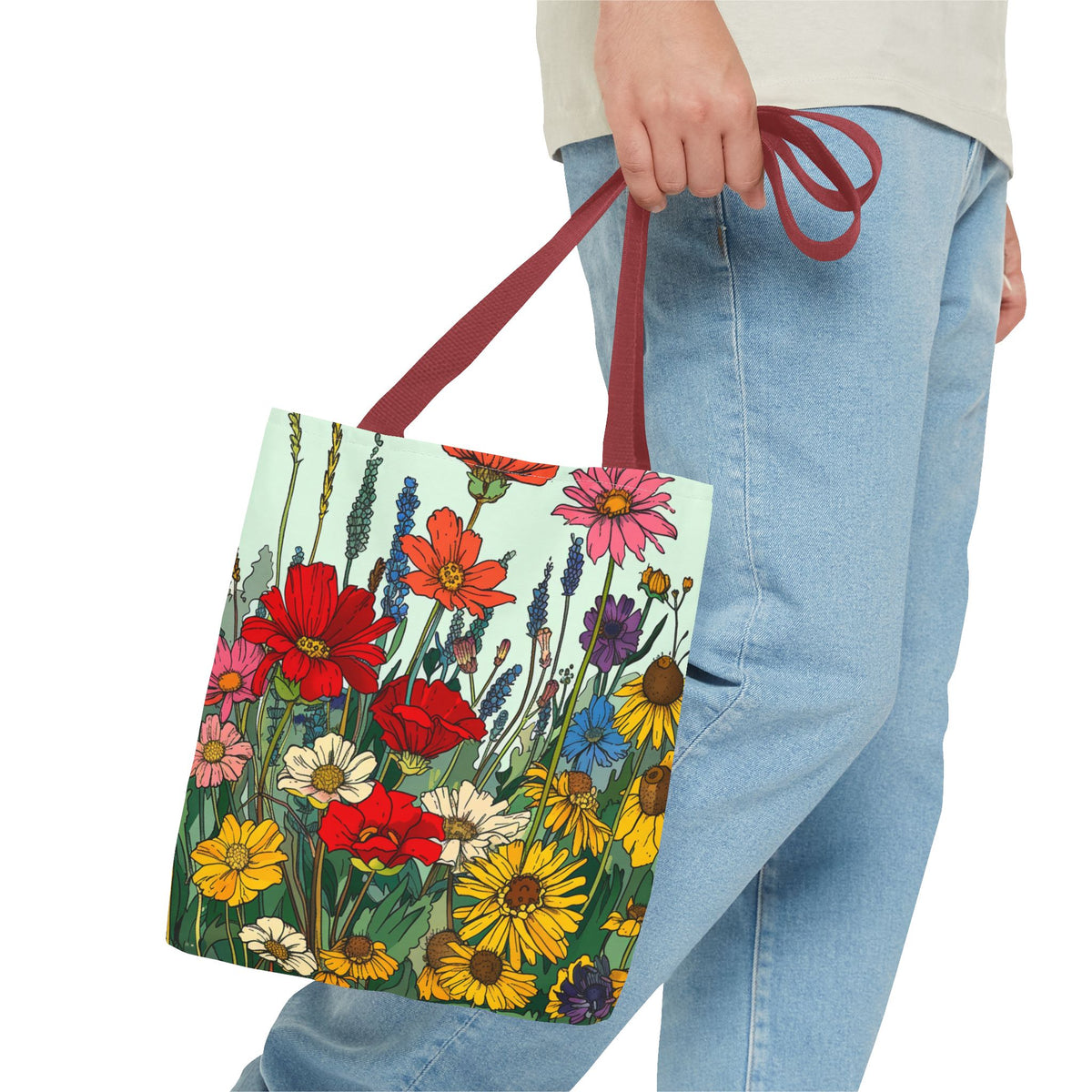 Wildflower Tote Bag - Comic Book Style