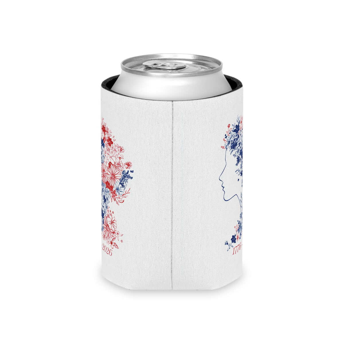 Liberty Floral Profile Can Cooler | 1776-2026 Red White Blue