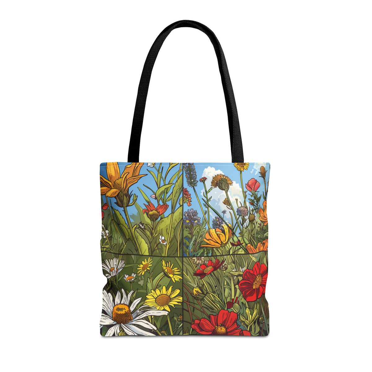 Wildflower Tote Bag - Comic Book Style