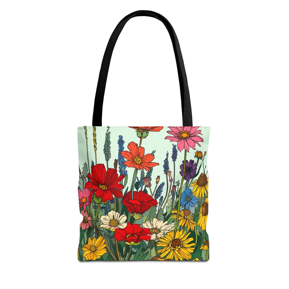 Wildflower Tote Bag - Comic Book Style