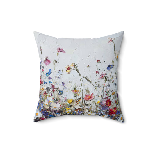 Expressionistic Flowers Spun Polyester Square Pillow Part Four