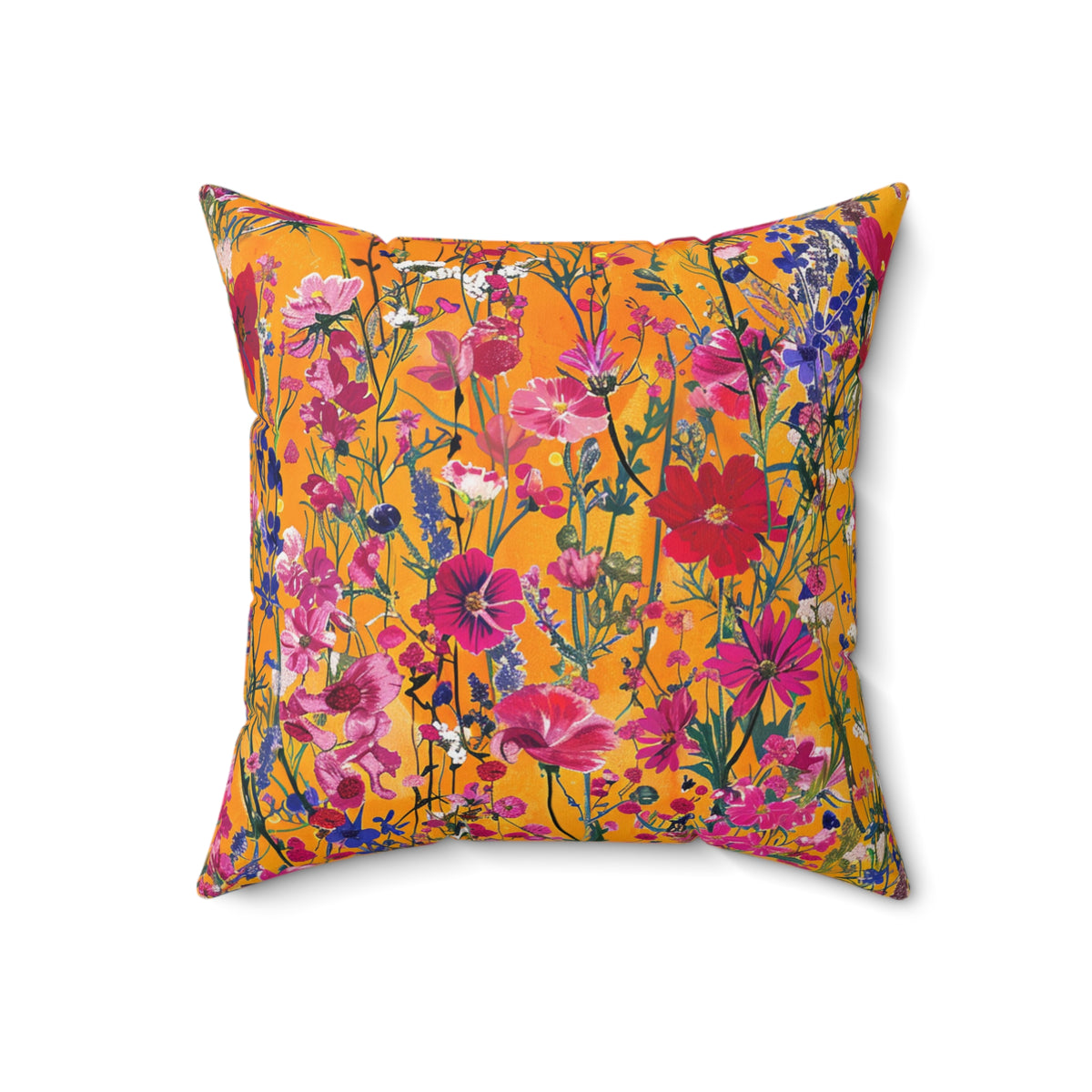 Wildflower Sunset Spun Polyester Square Pillow