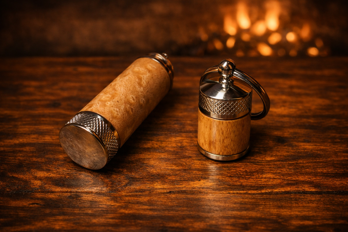 The Executive – Premium Leather Field Journal Wallet, Handcrafted Luxury Pen & Case, Beeswax Candle, Wooden Lighter & Secret Compartment Keychain Gift Set