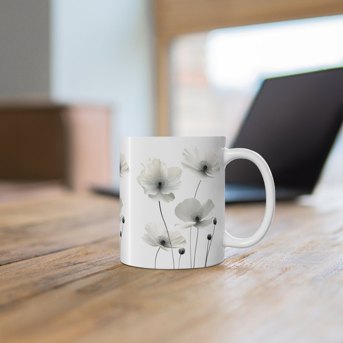 Watercolor Wildflower Coffee Mug: Transparent Floral Design