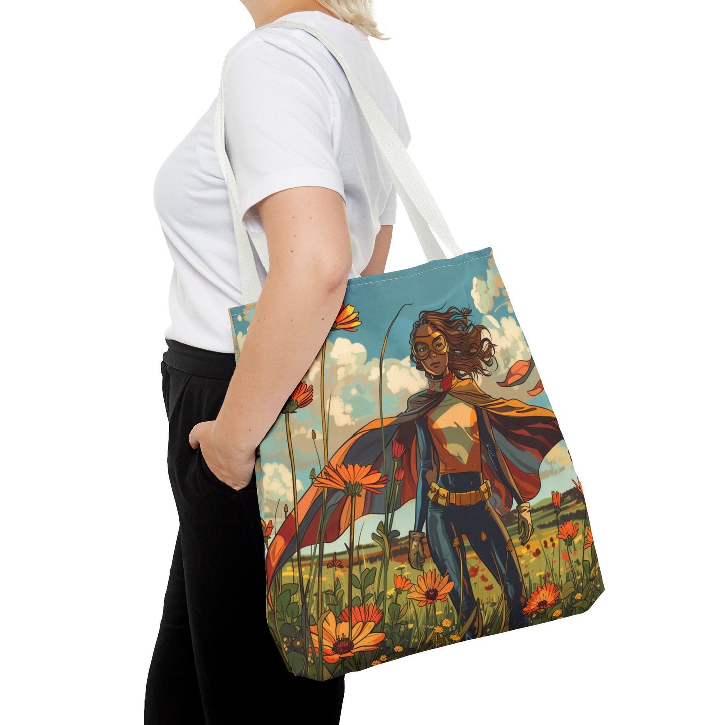 Female Superhero Comic Book Style Tote Bag