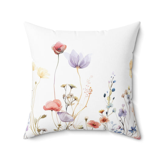 Wildflowers on a Spun Polyester Square Pillow