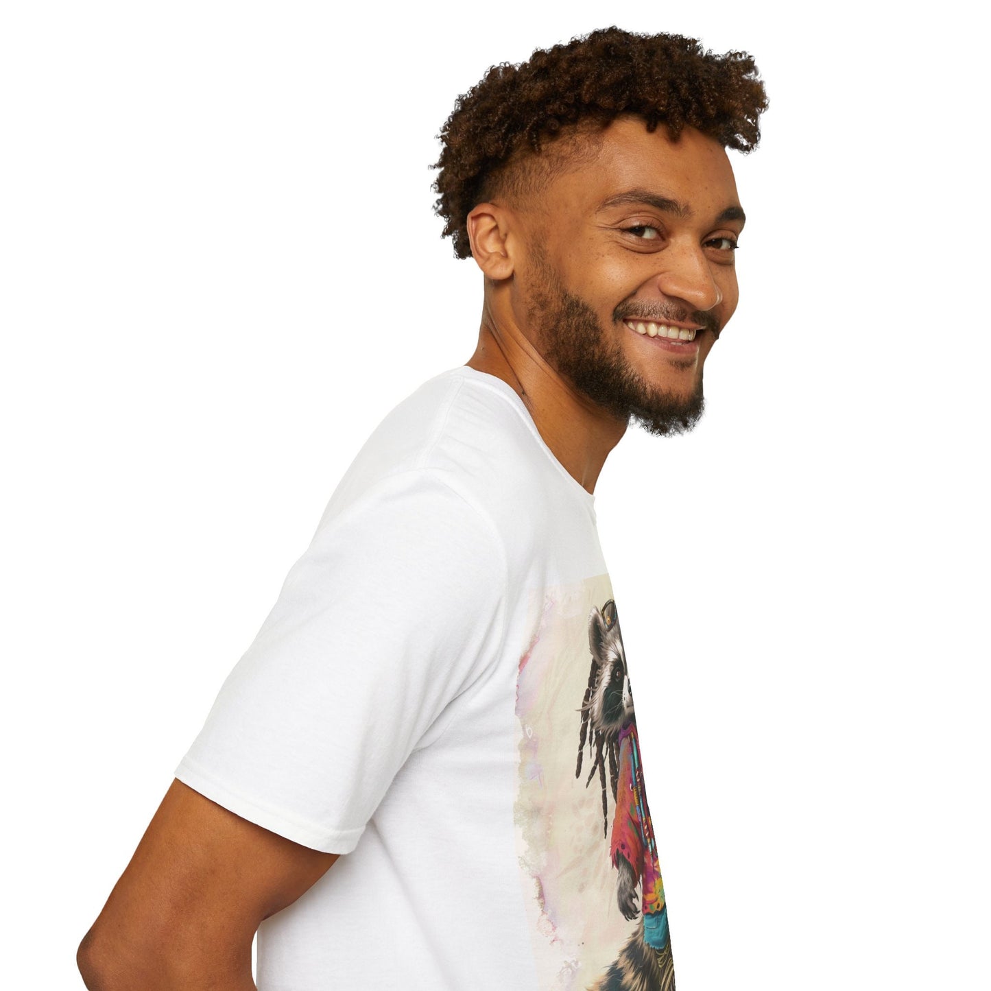 Groovy Raccoon Unisex Softstyle T-Shirt