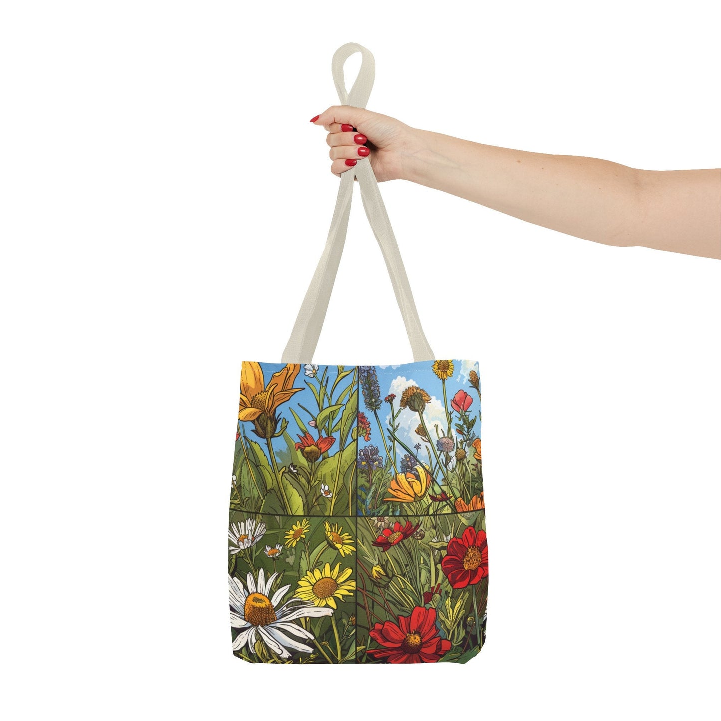 Wildflower Tote Bag - Comic Book Style