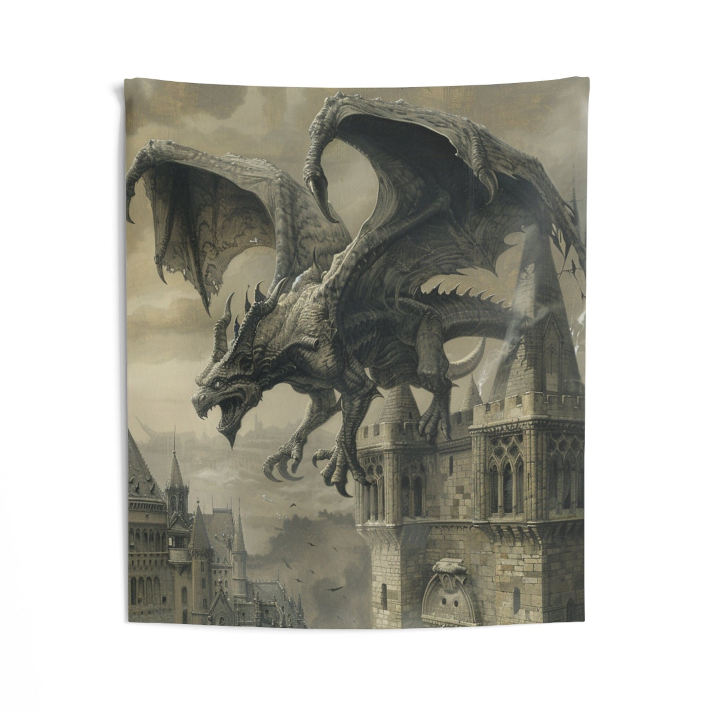 Medieval Mystique Wall Tapestries - Gargoyle Wall Tapestry
