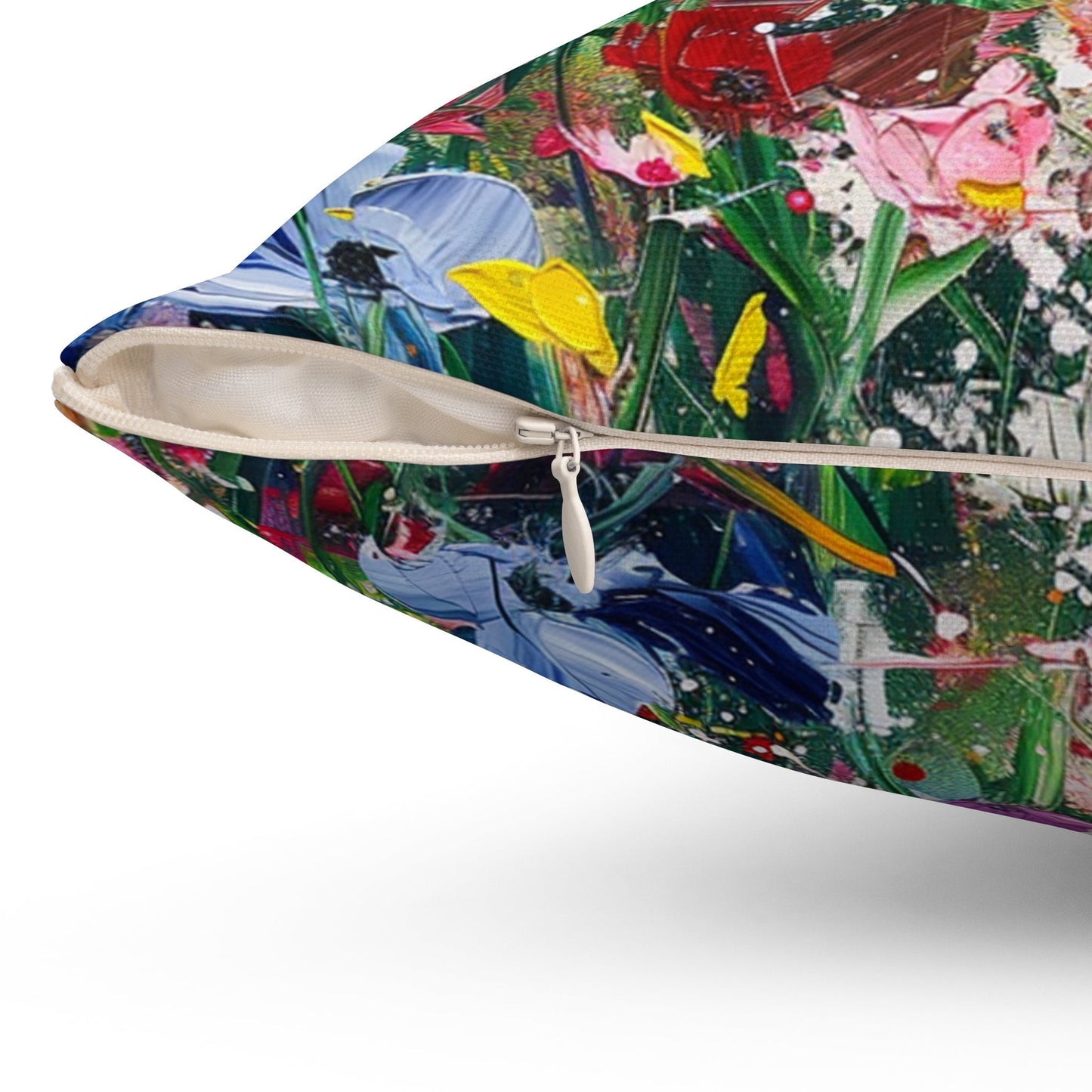 Expressionistic Flowers Spun Polyester Square Pillow